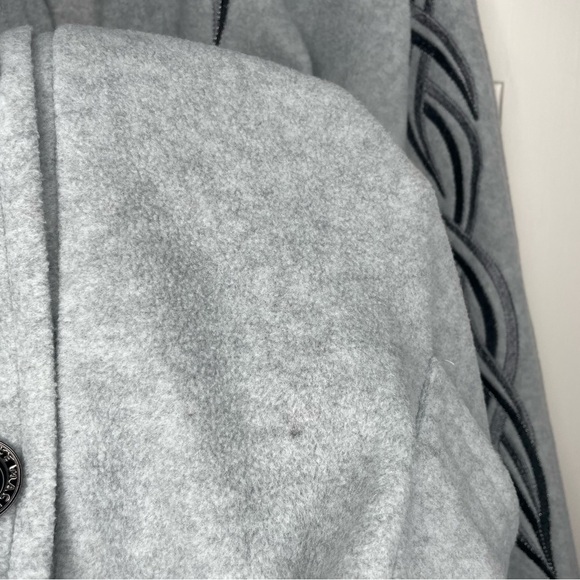 Vintage Bob Mackie Wearable Art Cardigan Sweater Gray Black Embroidered XL - Picture 8 of 14